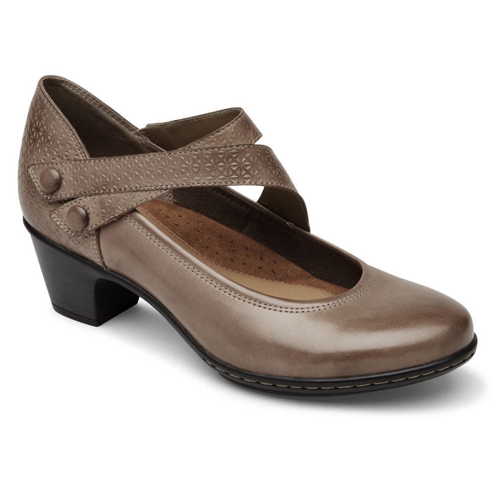 Rockport Womens Wedges Brown - Cobb Hill Kailyn Asymmetrical Mary Jane - UK 349-XGFZYN